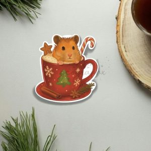 Sticker hamster festiv