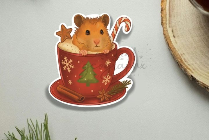 Sticker hamster festiv